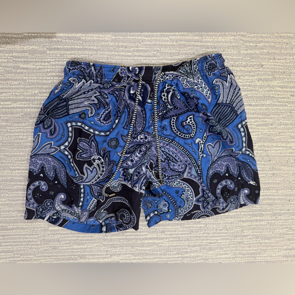 Etro Men’s Blue Paisley Swim Shorts size XL